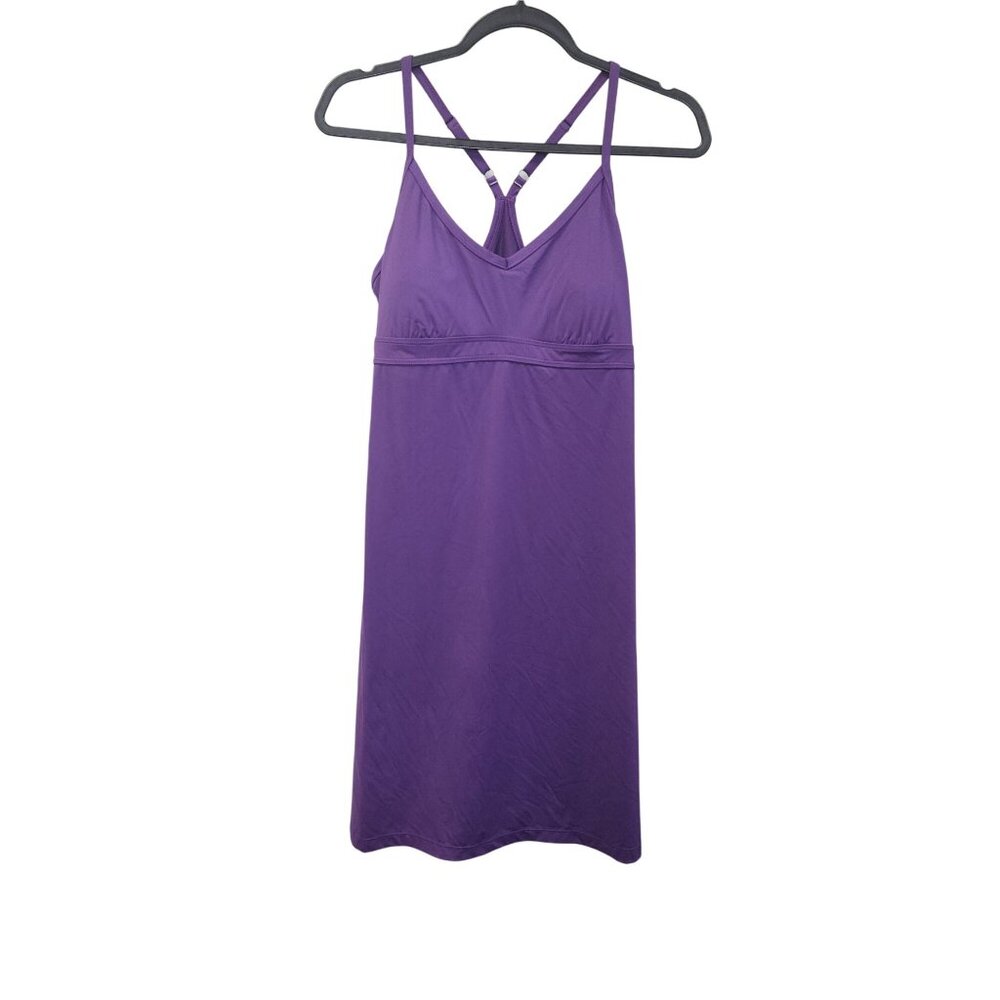 Athleta Purple Strappy Back Dress M Lightweight Polyester Lined Casual Wear 2531